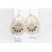 Dangle Textured Earrings Onyx Zircon Women's Silver 925 Gem Stone Handmade A739